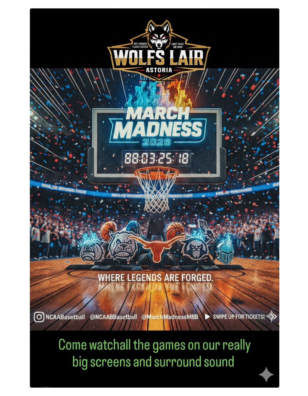 Wolf's Lair March Madness Ad - image