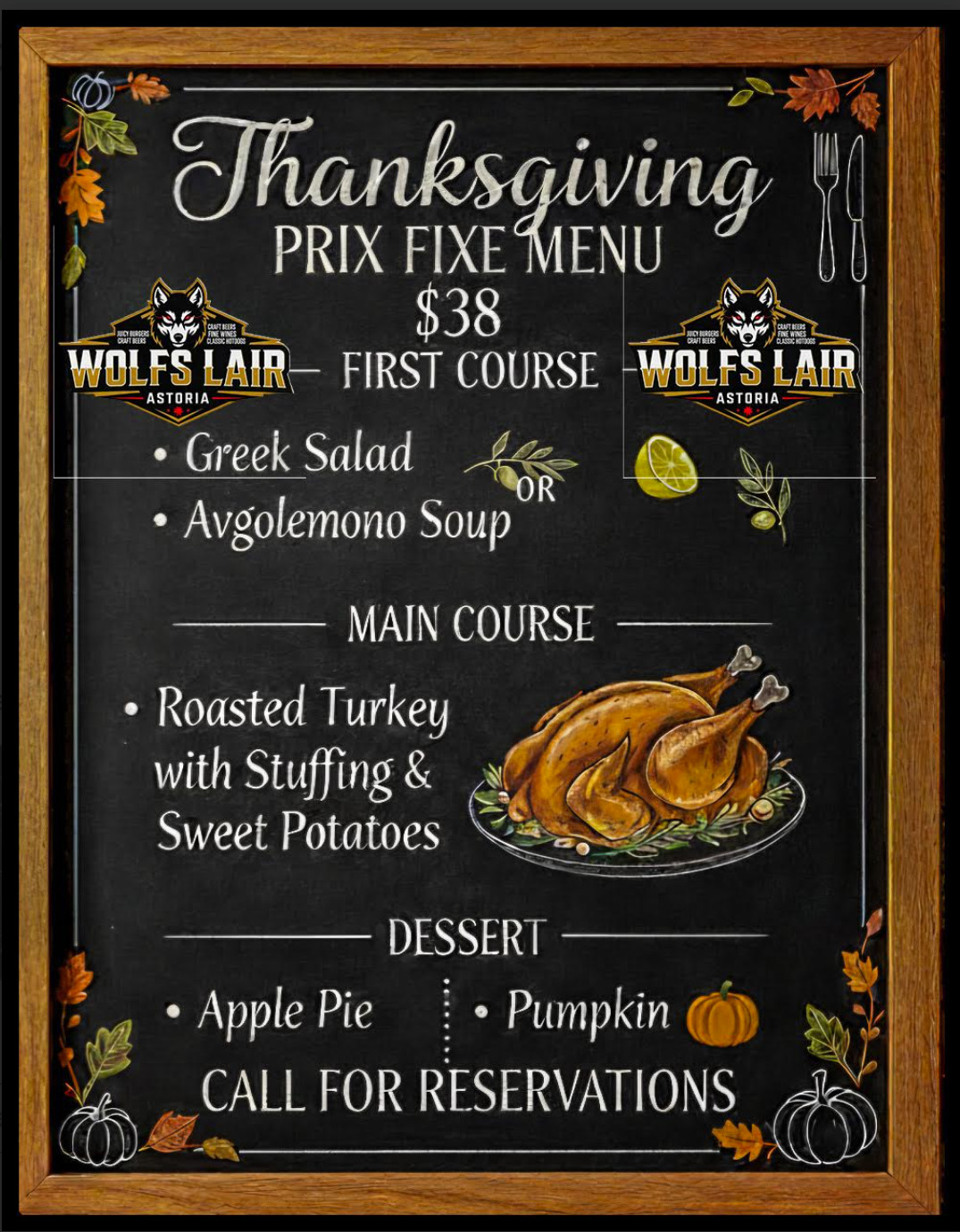 Wolf's Lair Thanksgiving Ad - image